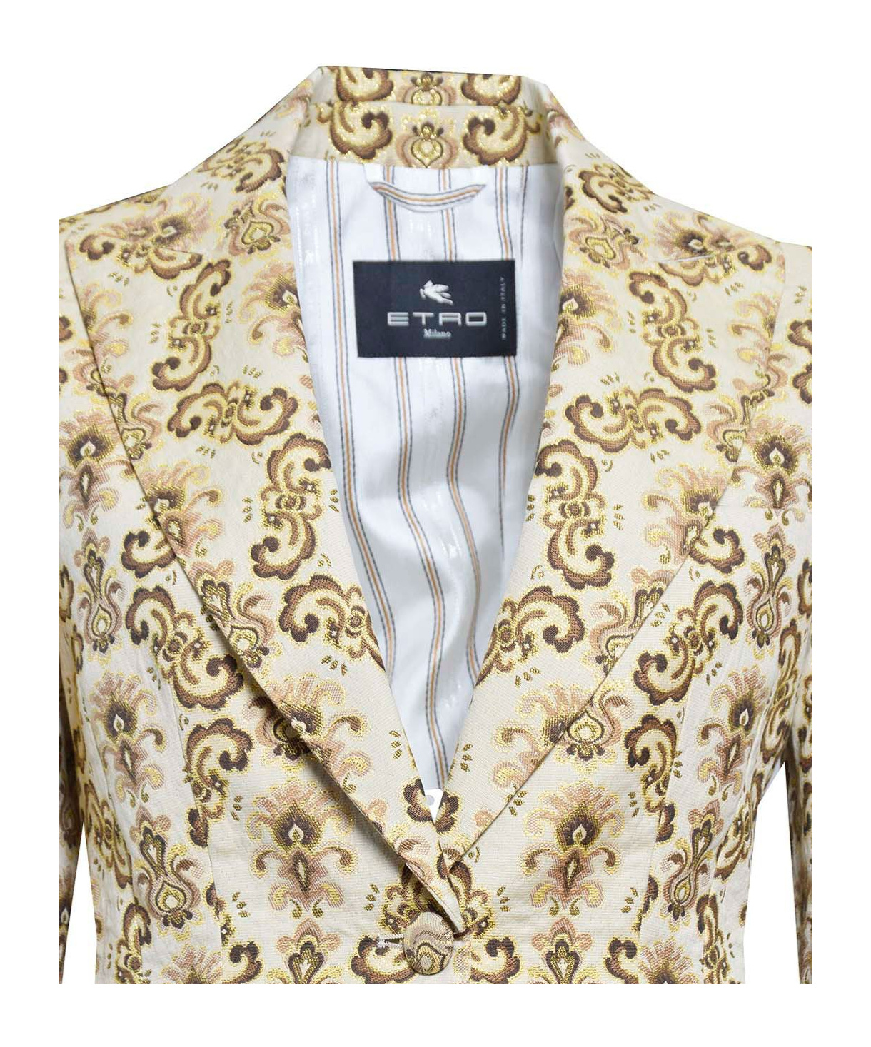 Etro Patterned Polyester Blend Blazer In Nude