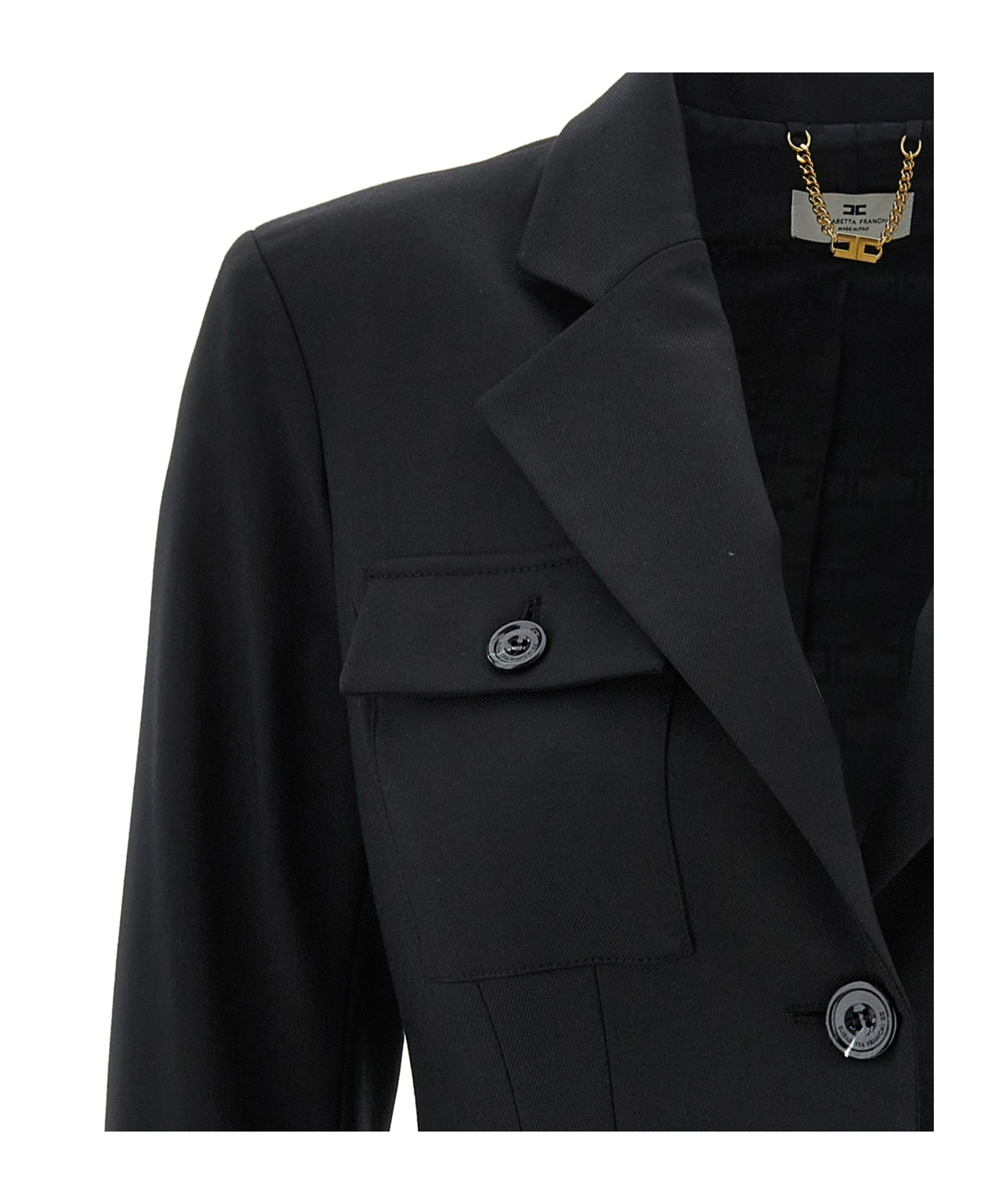 Elisabetta Franchi Tailored Fit Single-breasted Blazer In Black