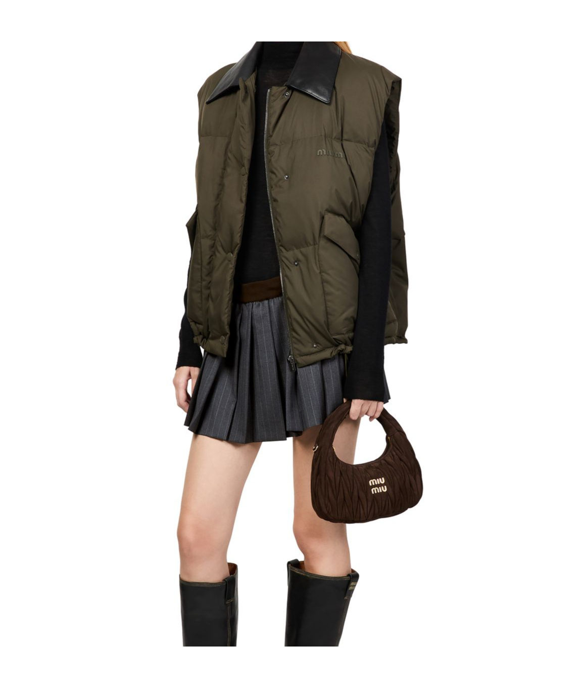 Miu Miu Pleated Skirt In Black