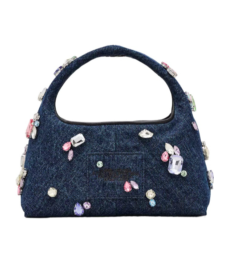 Marc Jacobs The Gem Denim Mini Sack Bag In Blue