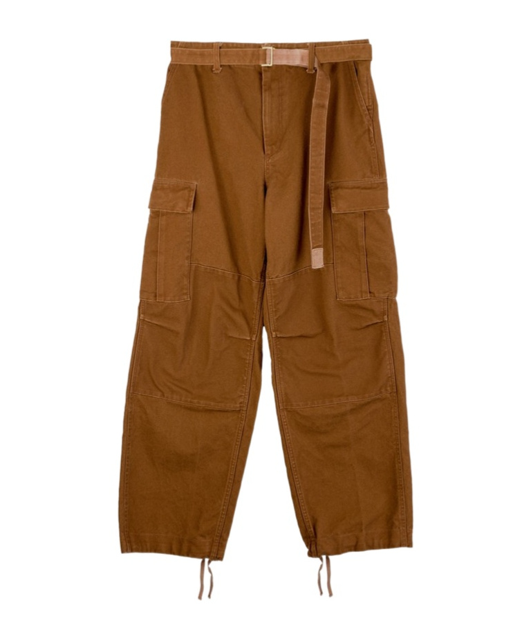 Sacai Cotton Cargo Trousers In Brown