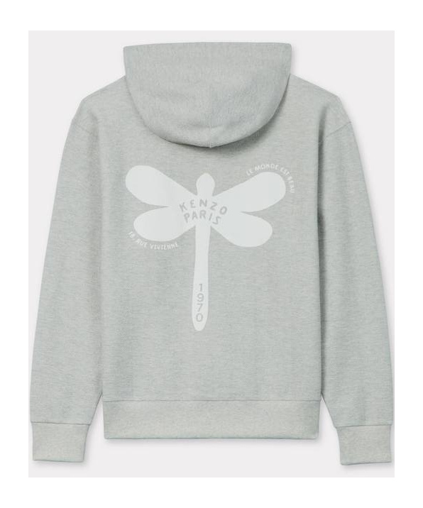 Kenzo Dragonfly Hoodie For A Dynamic Look In Gray