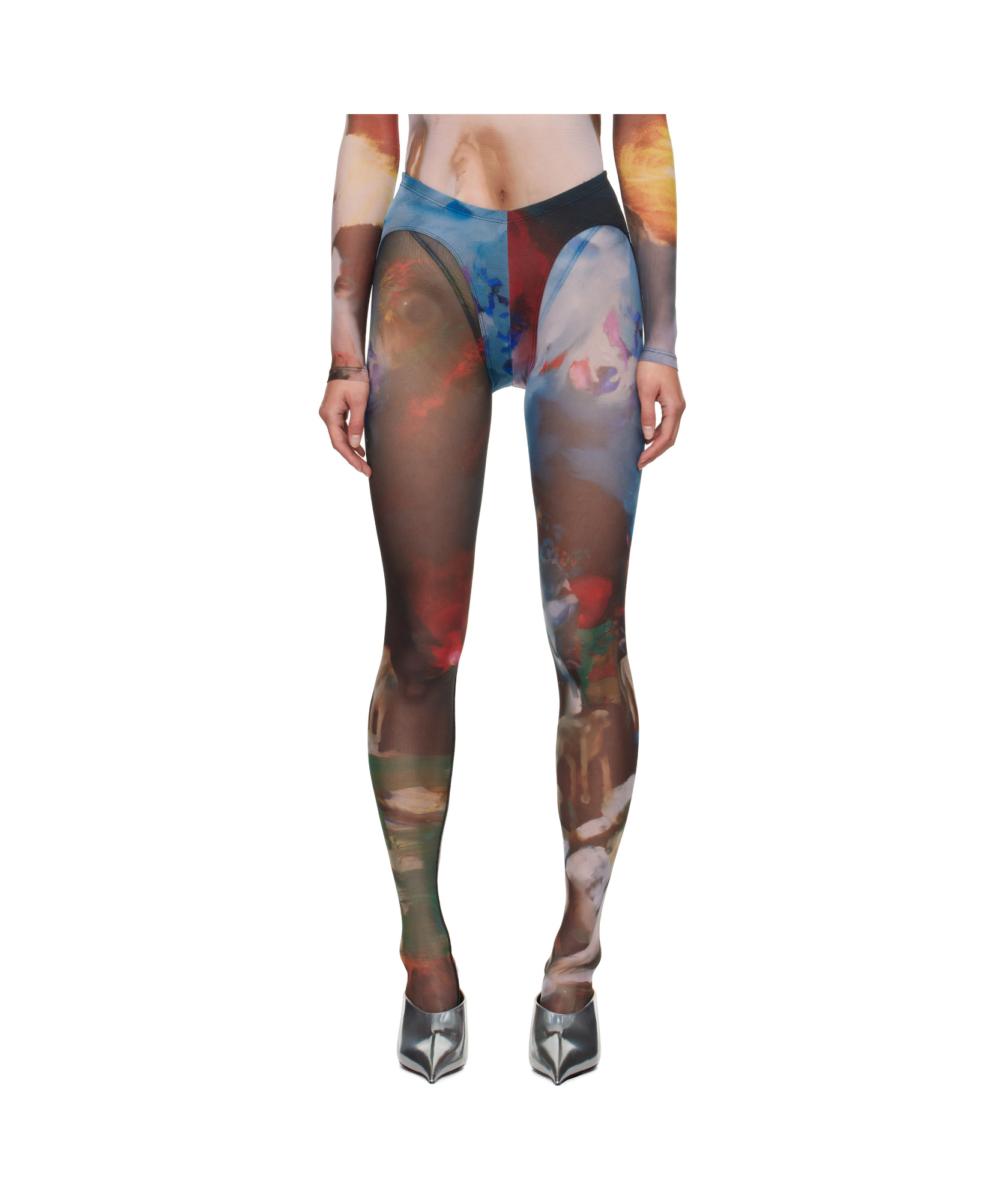 Mugler Printed Leggings In Multi