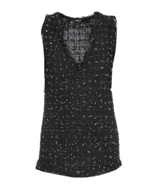 Balmain Sleeveless Tops In Black