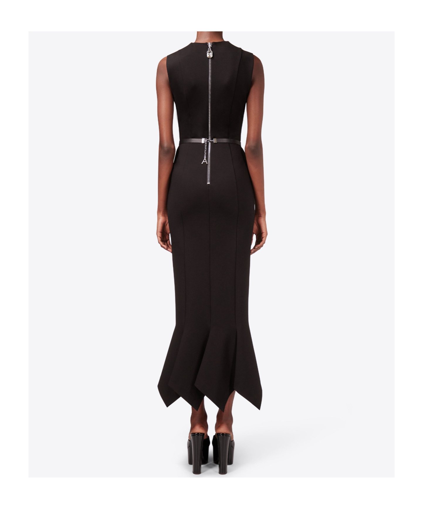 Area Zip-detailed Cady Maxi Dress In Black