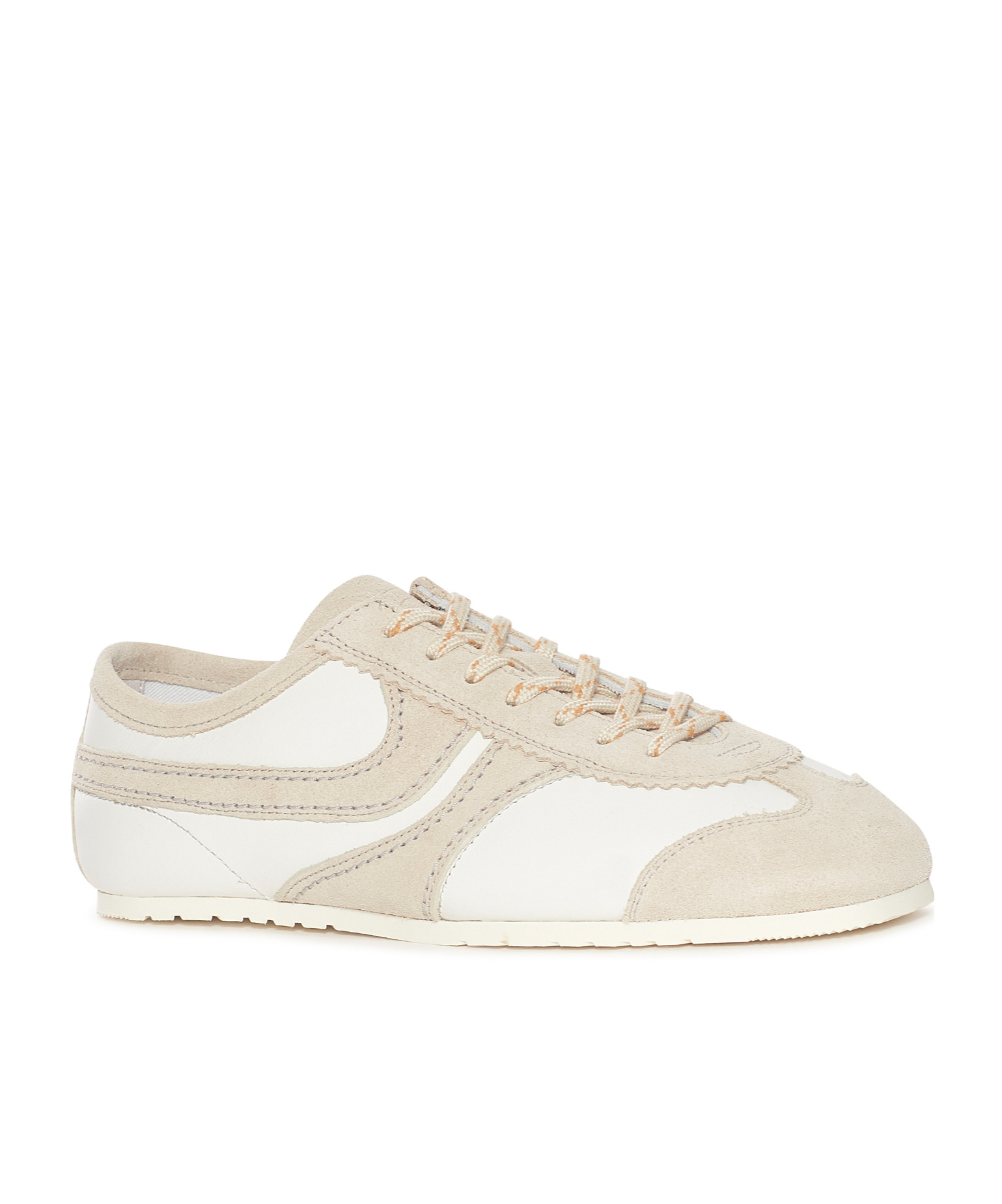 Dries Van Noten Suede-trimmed Leather Sneakers Shoes In White