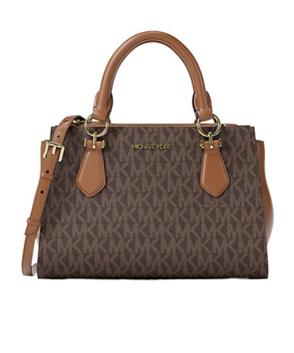 Michael Kors Marilyn Small Signature Logo Messenger Bag In Brown