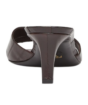 Fendi Fold Leather Kitten-heel Sandals In Brown