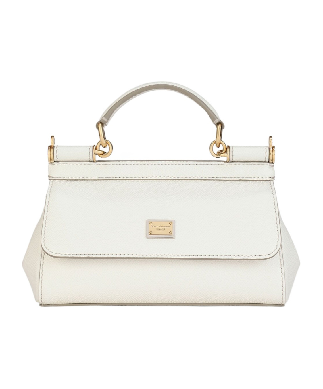 Dolce & Gabbana Sicily Small Leather Top-handle Bag In White