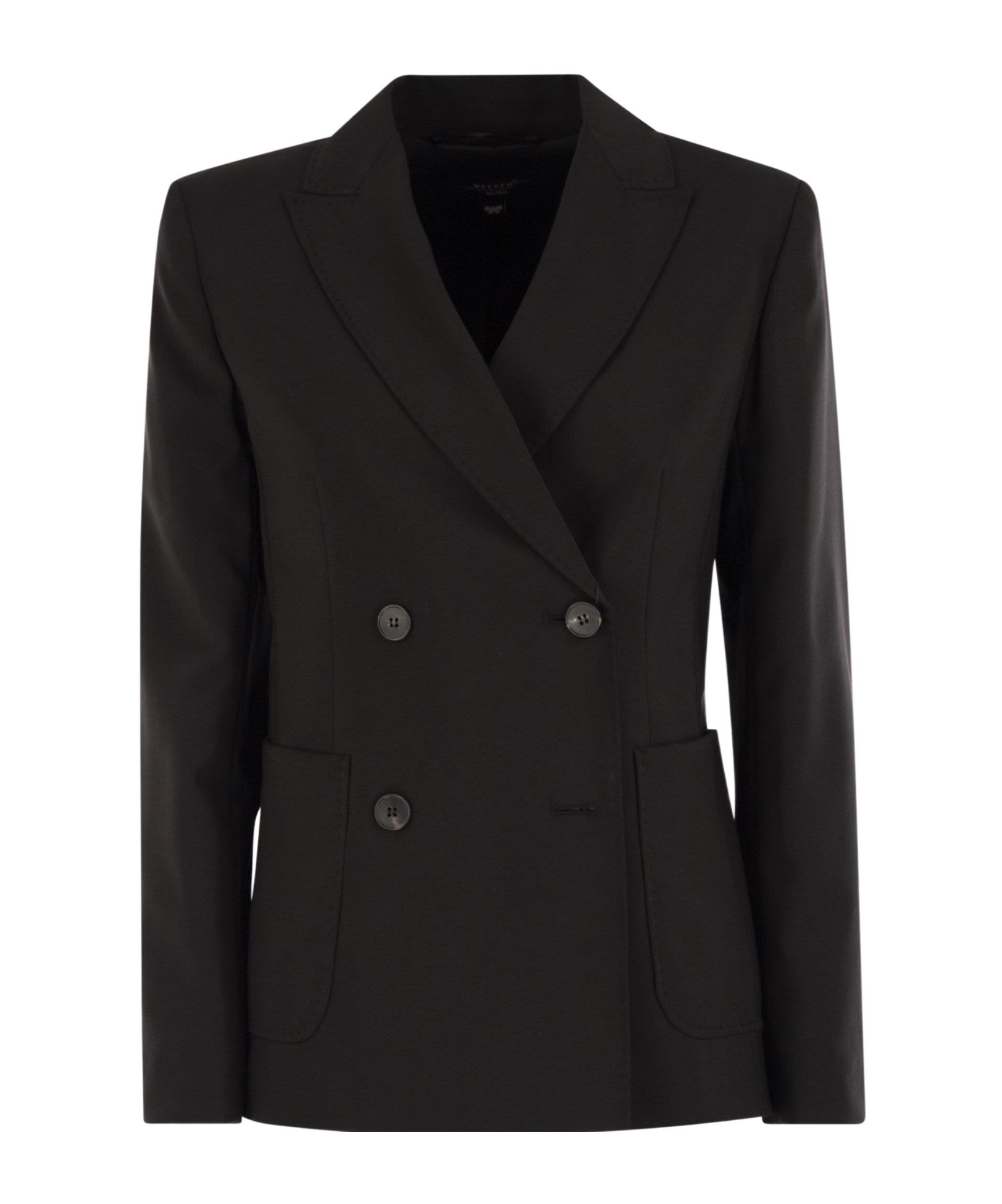 Weekend Max Mara Double Breasted Blazer In Black