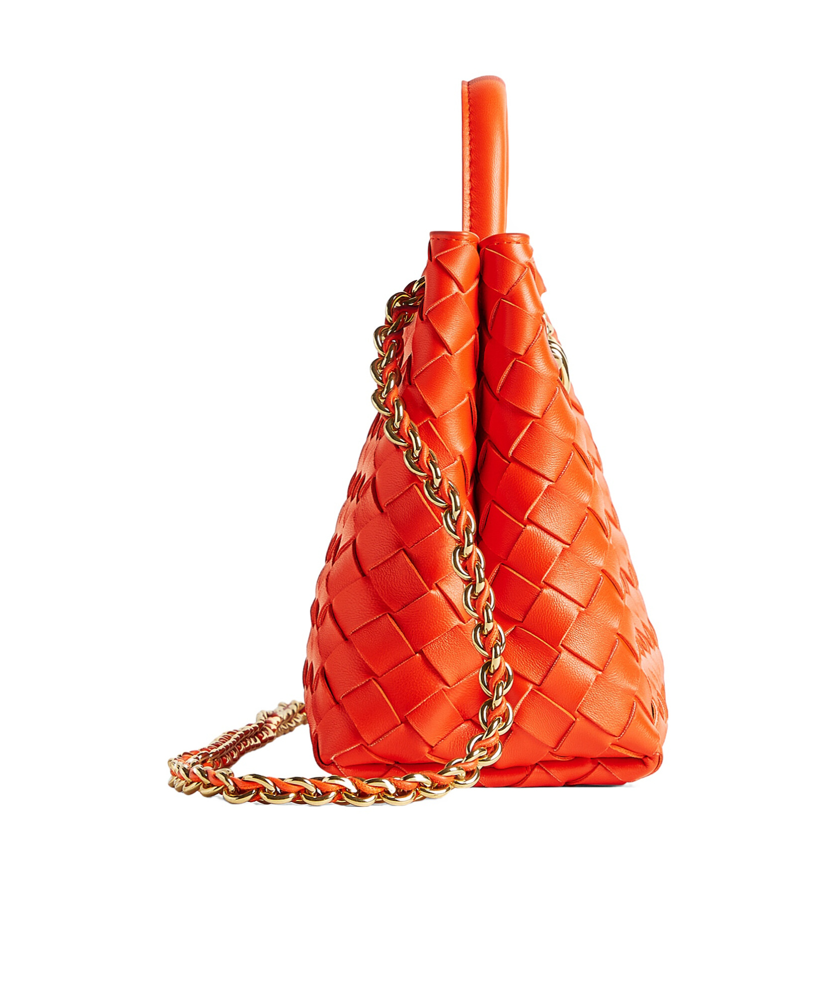 Bottega Veneta Small Andiamo Shoulder Bag With Chain Strap In Red