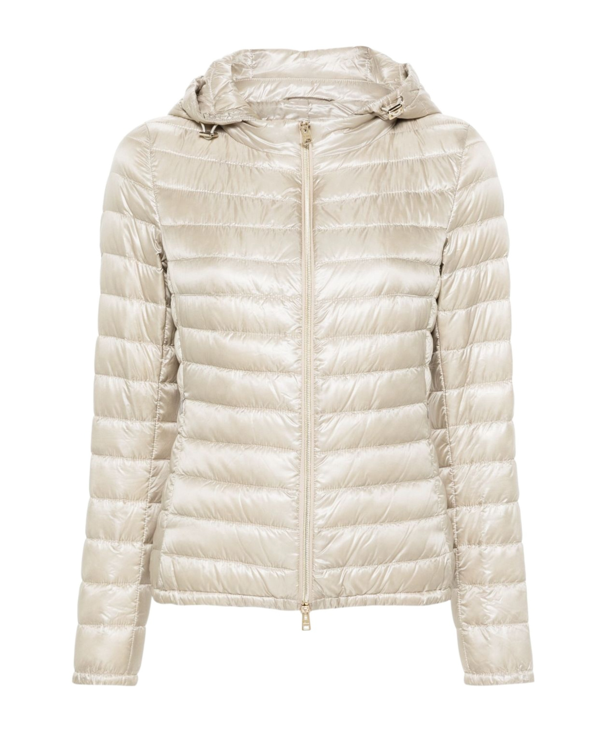 Herno Zip-up Hooded Down Jacket In Neutral