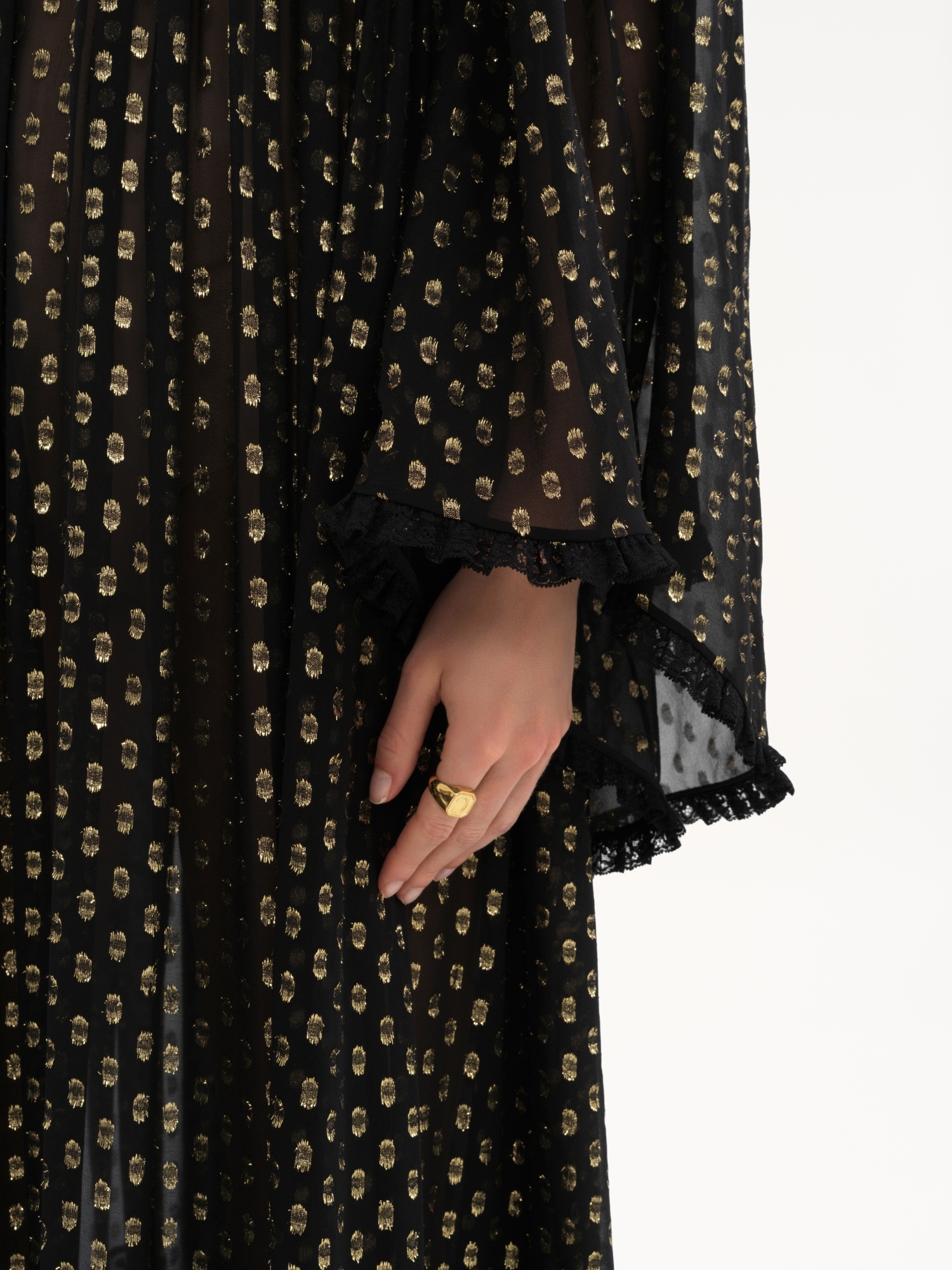 Shop Chloé Ruffled Extra-long Dress In Black