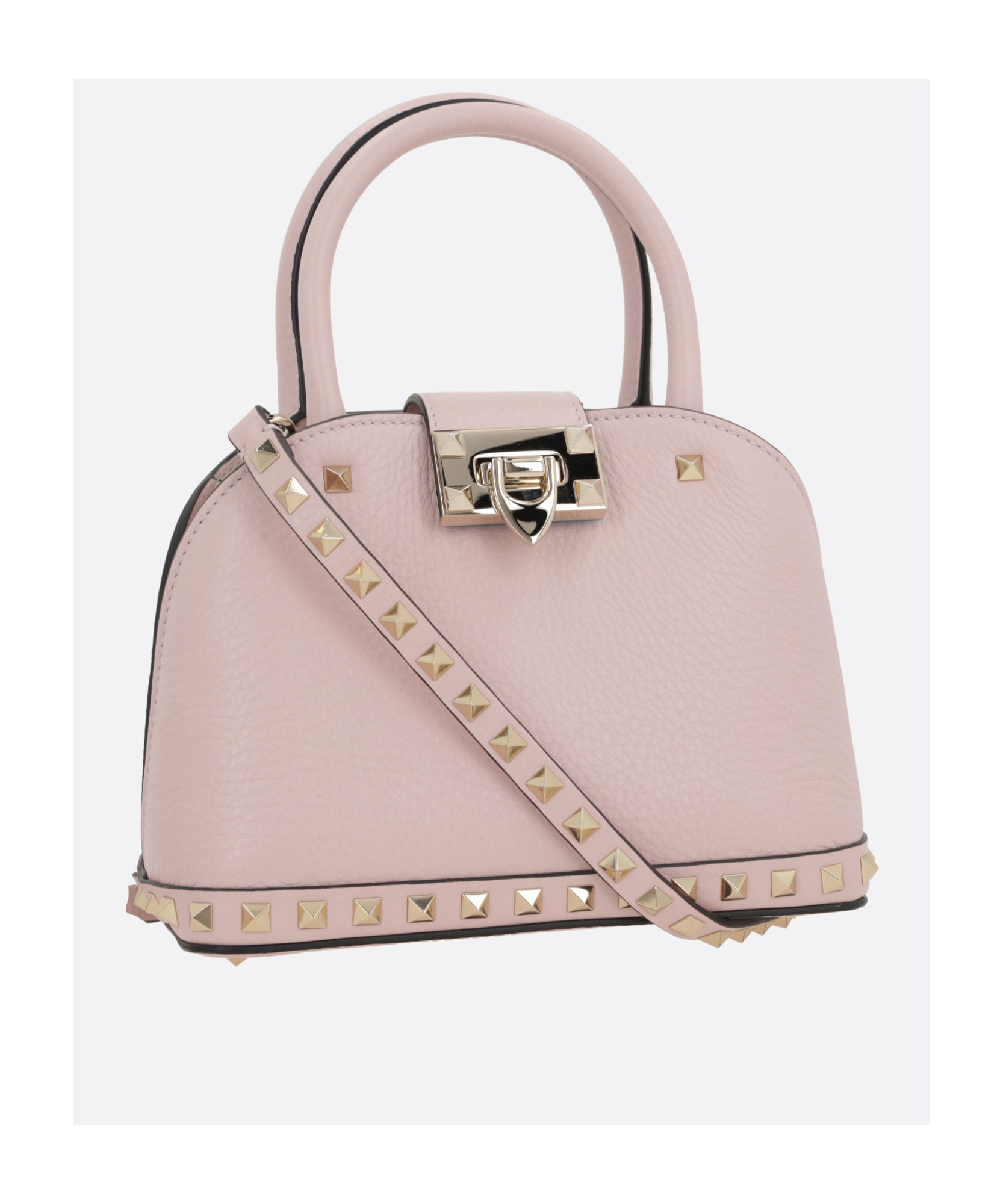 Valentino Small Rockstud Tote Bag In Nude
