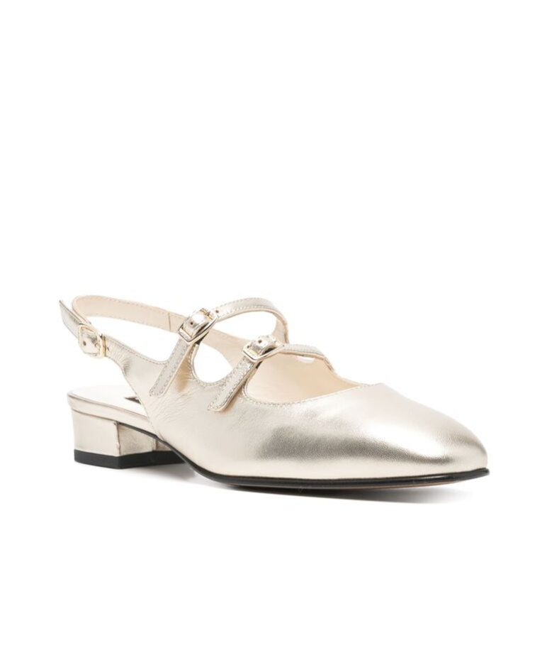 Carel Paris Shee-heeled Mary Jane Sandals In White