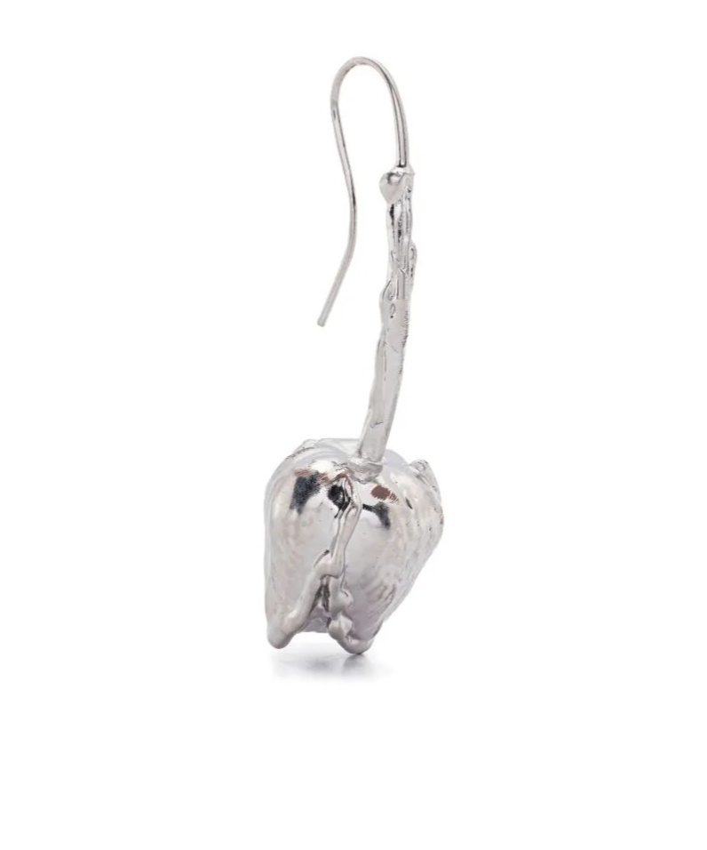 Marni Stylish Design Textured Drop Earrings In Metallic