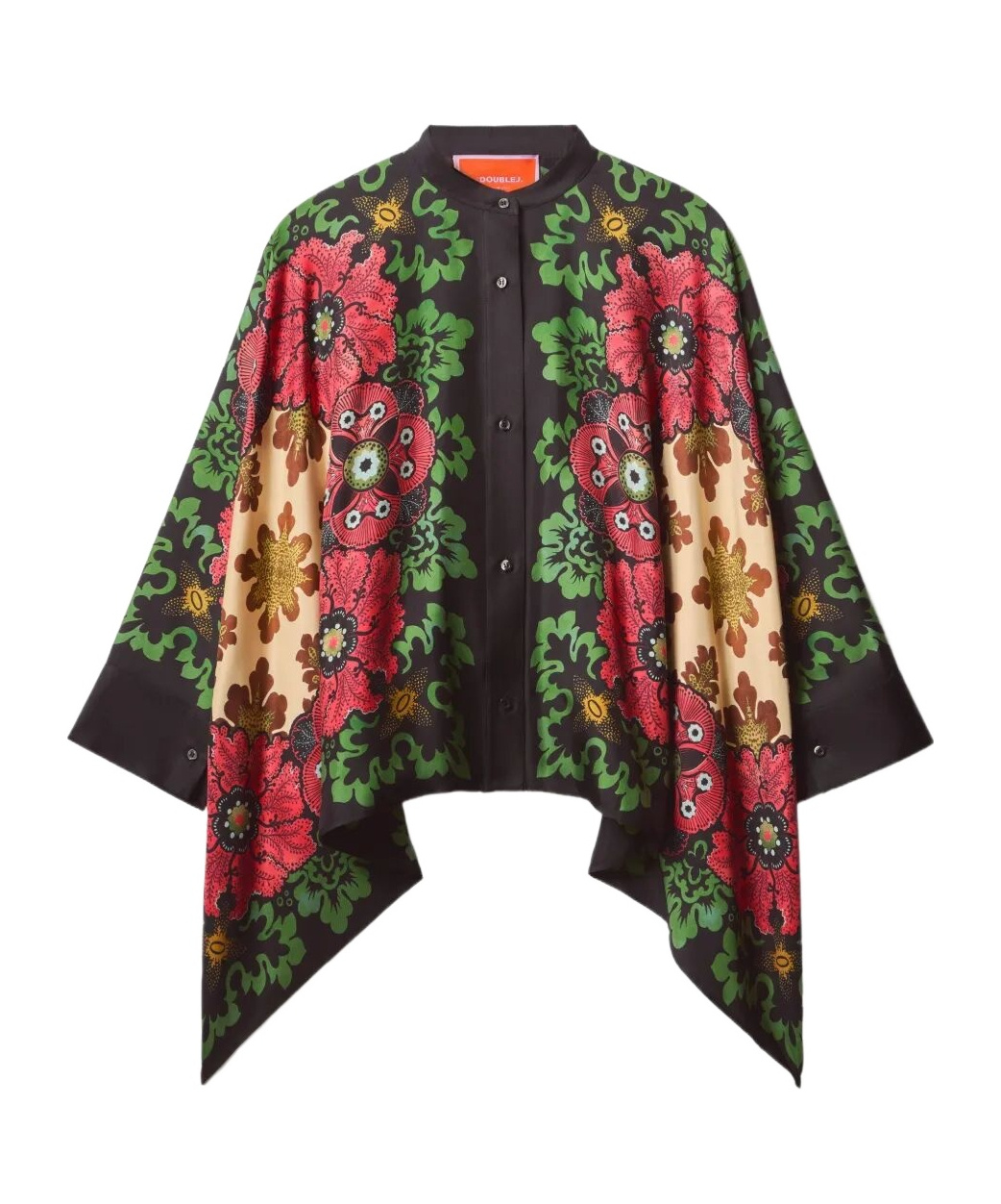 La Doublej La Double J Foulard Floral Silk-twill Shirt In Multi