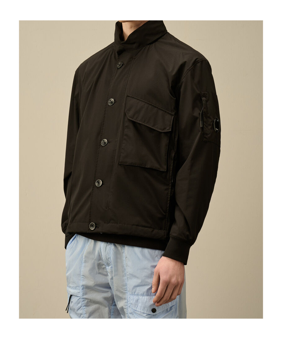 C.p. Company Utility Jacket With High Collar And Pockets In Black