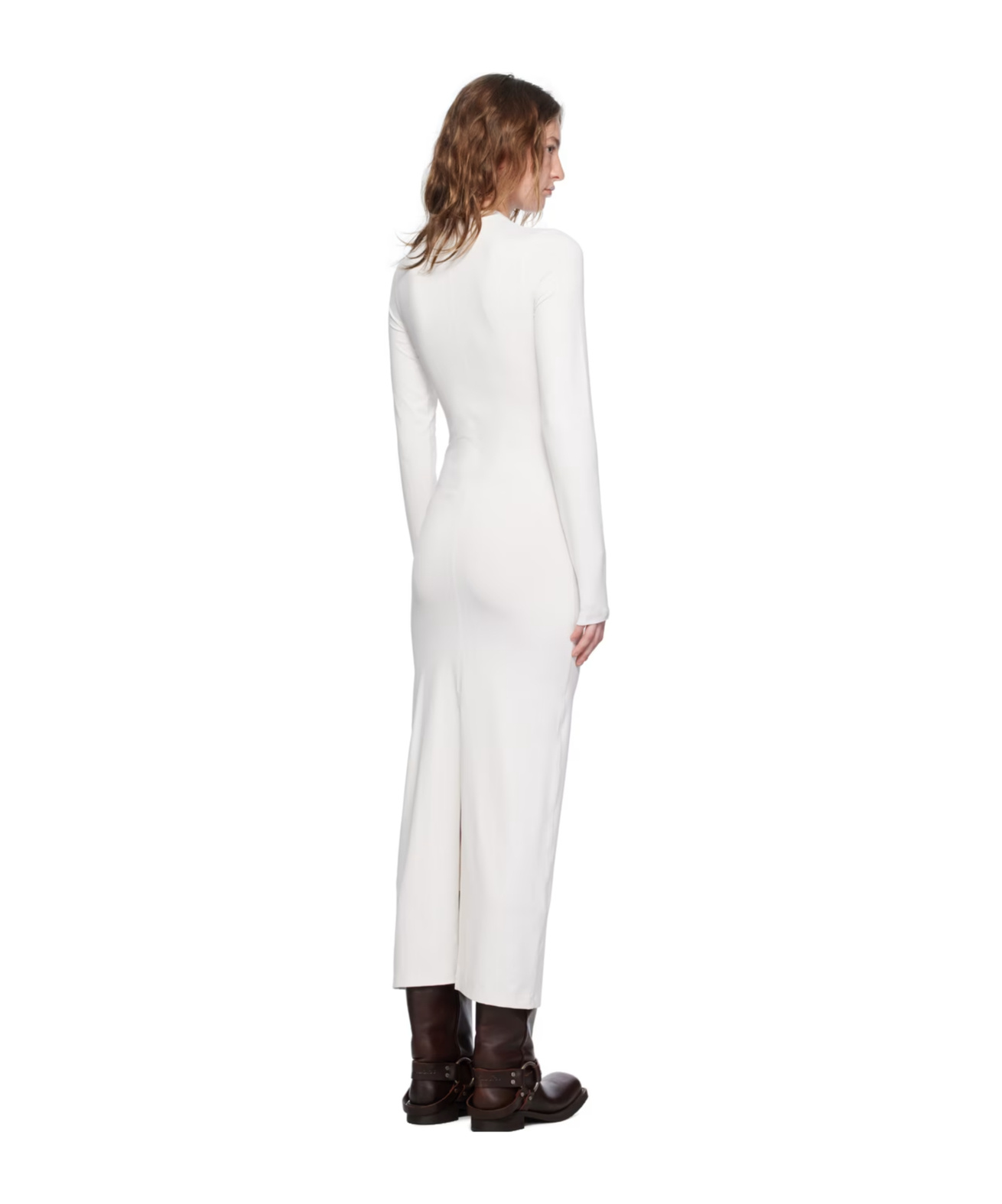 Acne Studios Round-collar Long-sleeved Dress In White