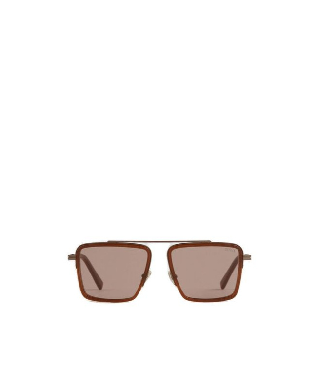 Zegna Aviator Frame Sunglasses In Brown
