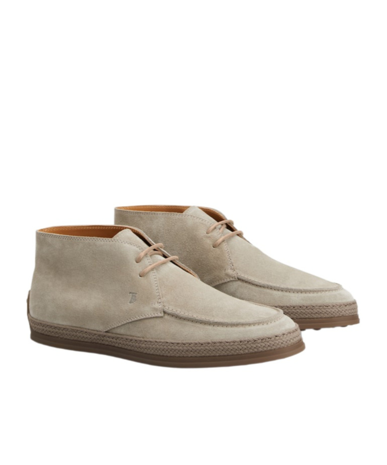Tod's Suede Desert Boots In Nude