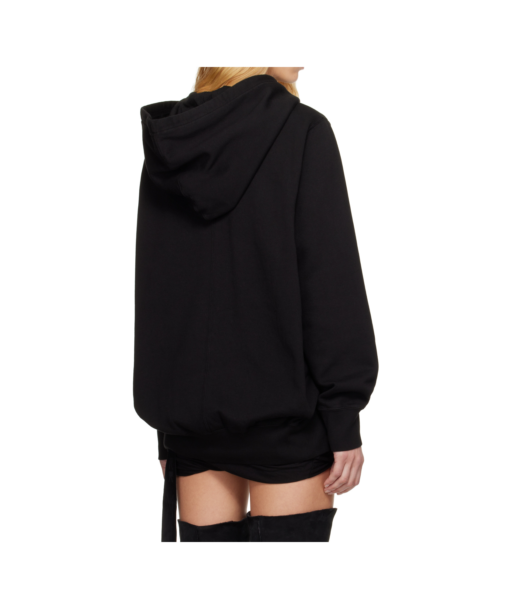 Rick Owens Drkshdw Black Hollywood Oversized Hoodie In Black