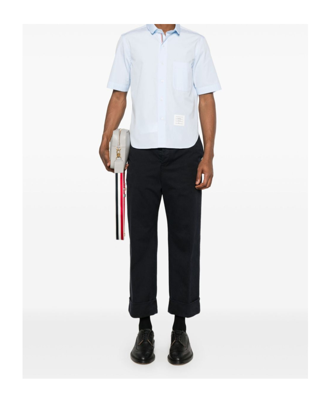 Thom Browne Cotton Shirt With Chest Pocket And Collar In White