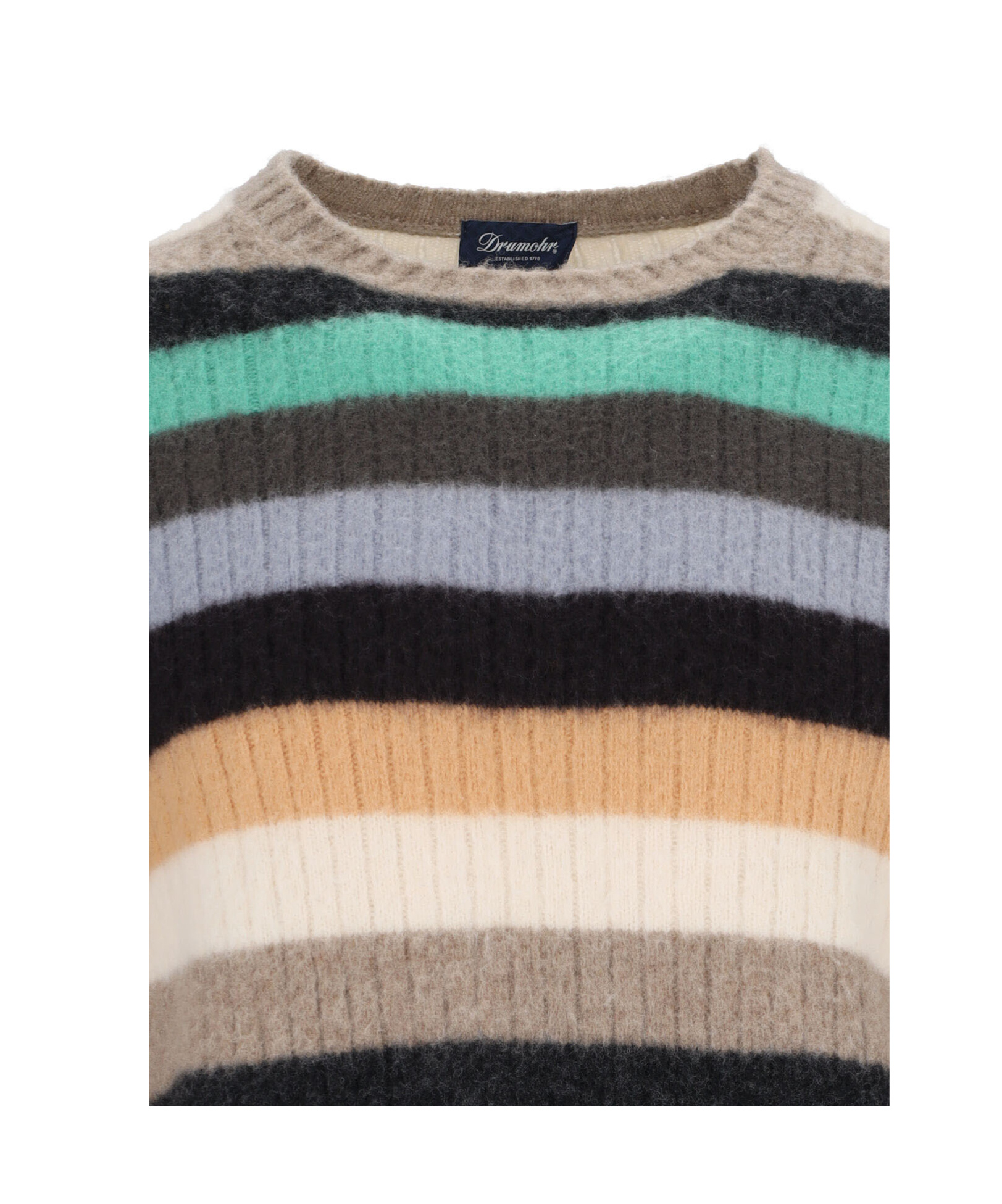 Drumohr Striped Ribbed Knit Pullover In Multicolor