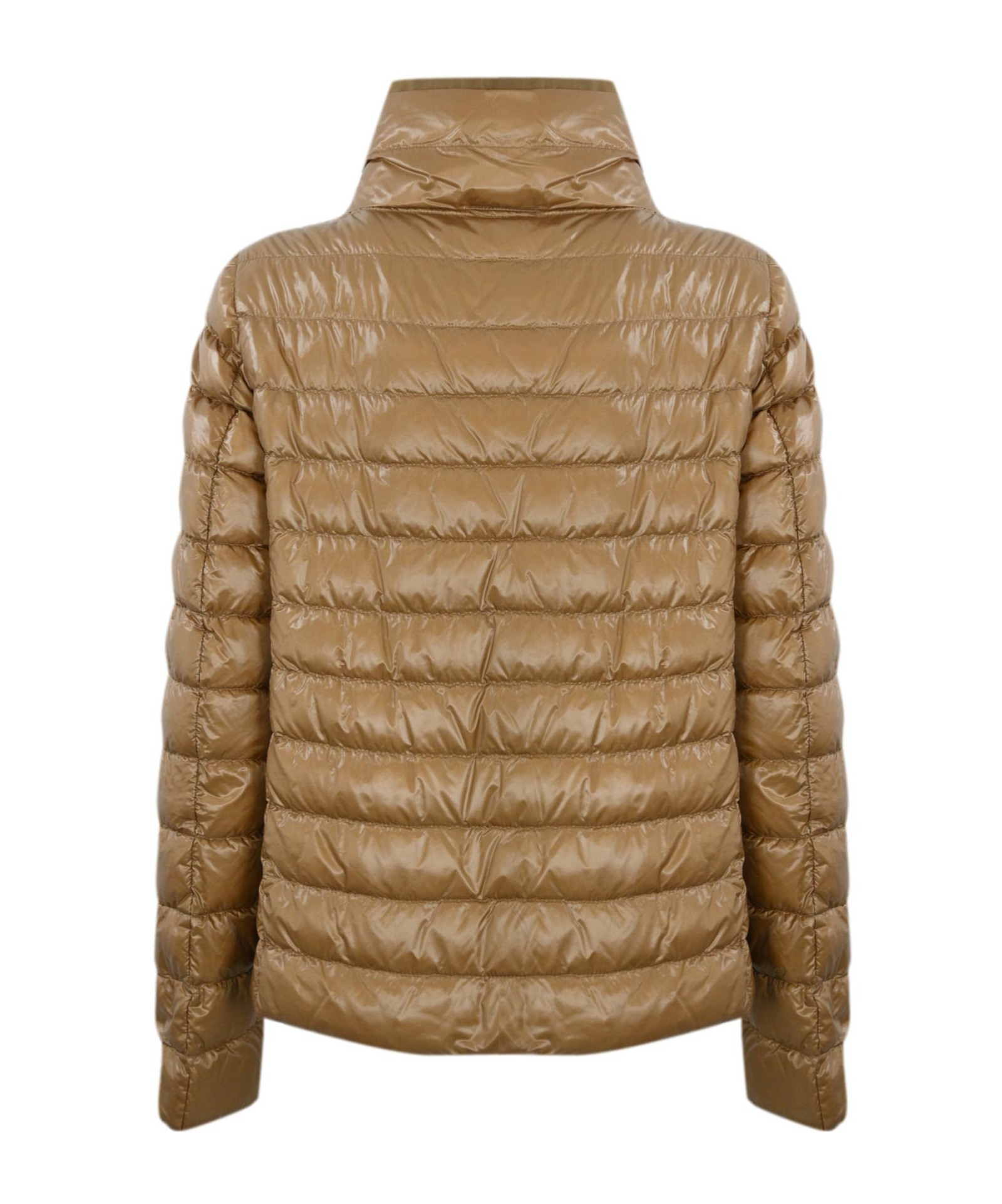 Herno Quilted Hooded Jacket Drawstring Detail In Brown