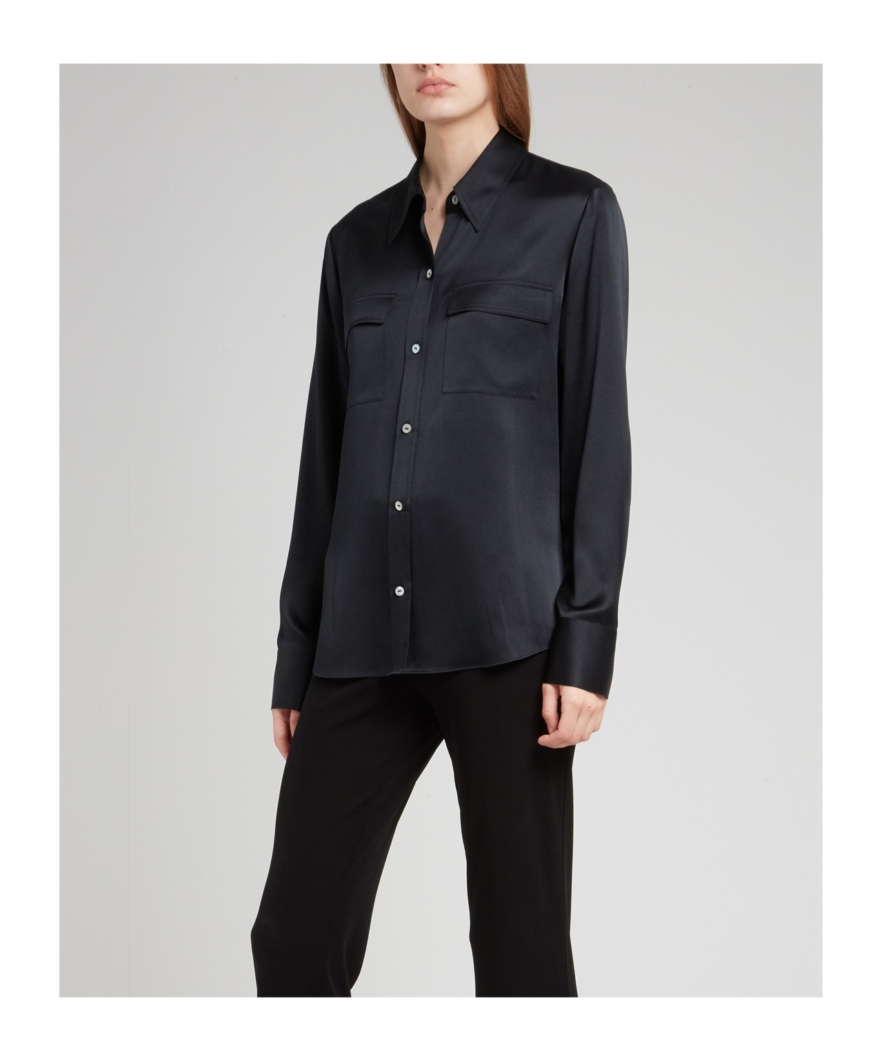 Shop Vince Long-sleeved Shirt In Black