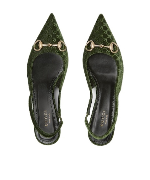Gucci Women's Slingback Pump With Horsebit In Green