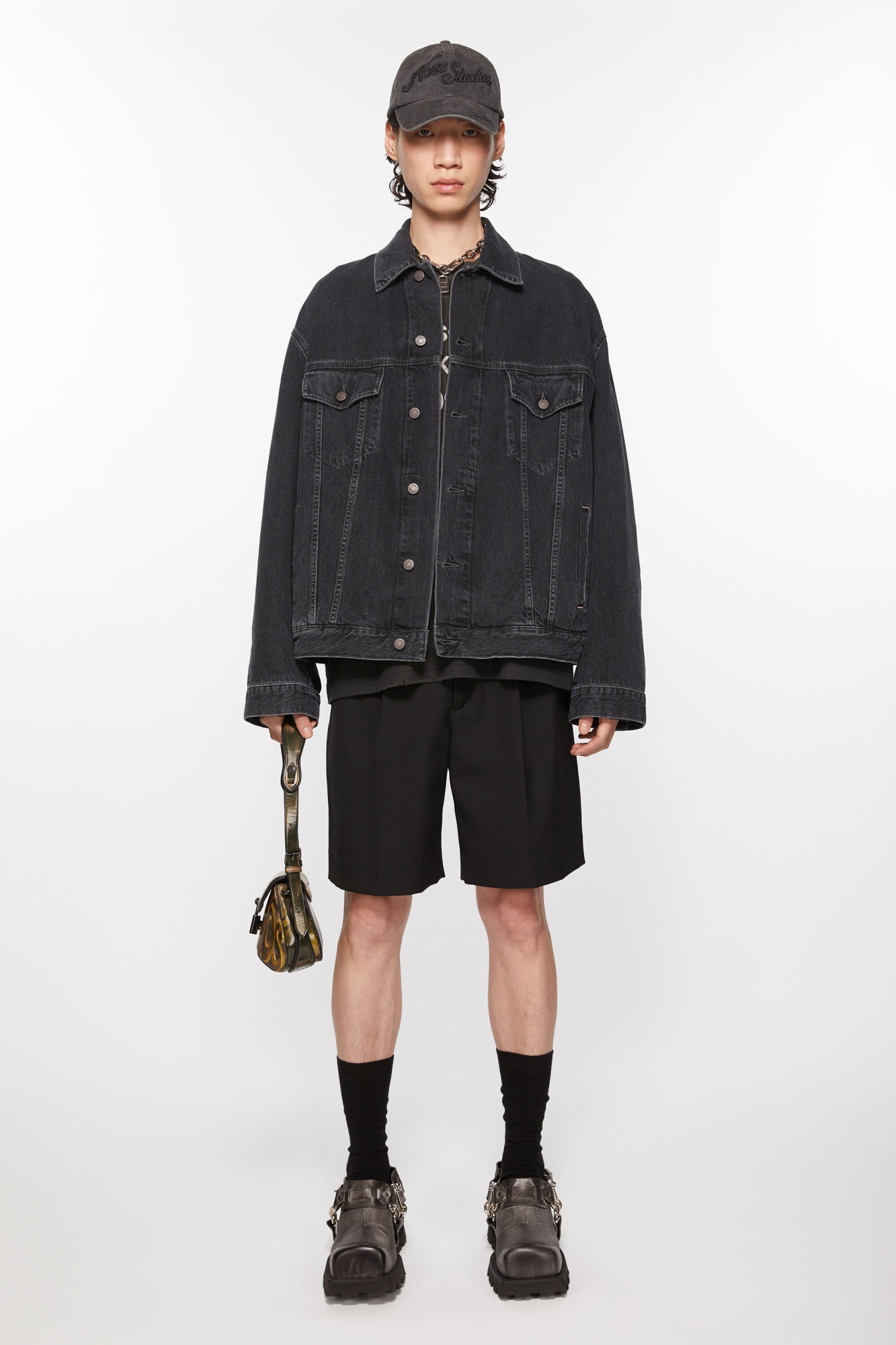 Acne Studios Drop-shoulder Denim Jacket In Black