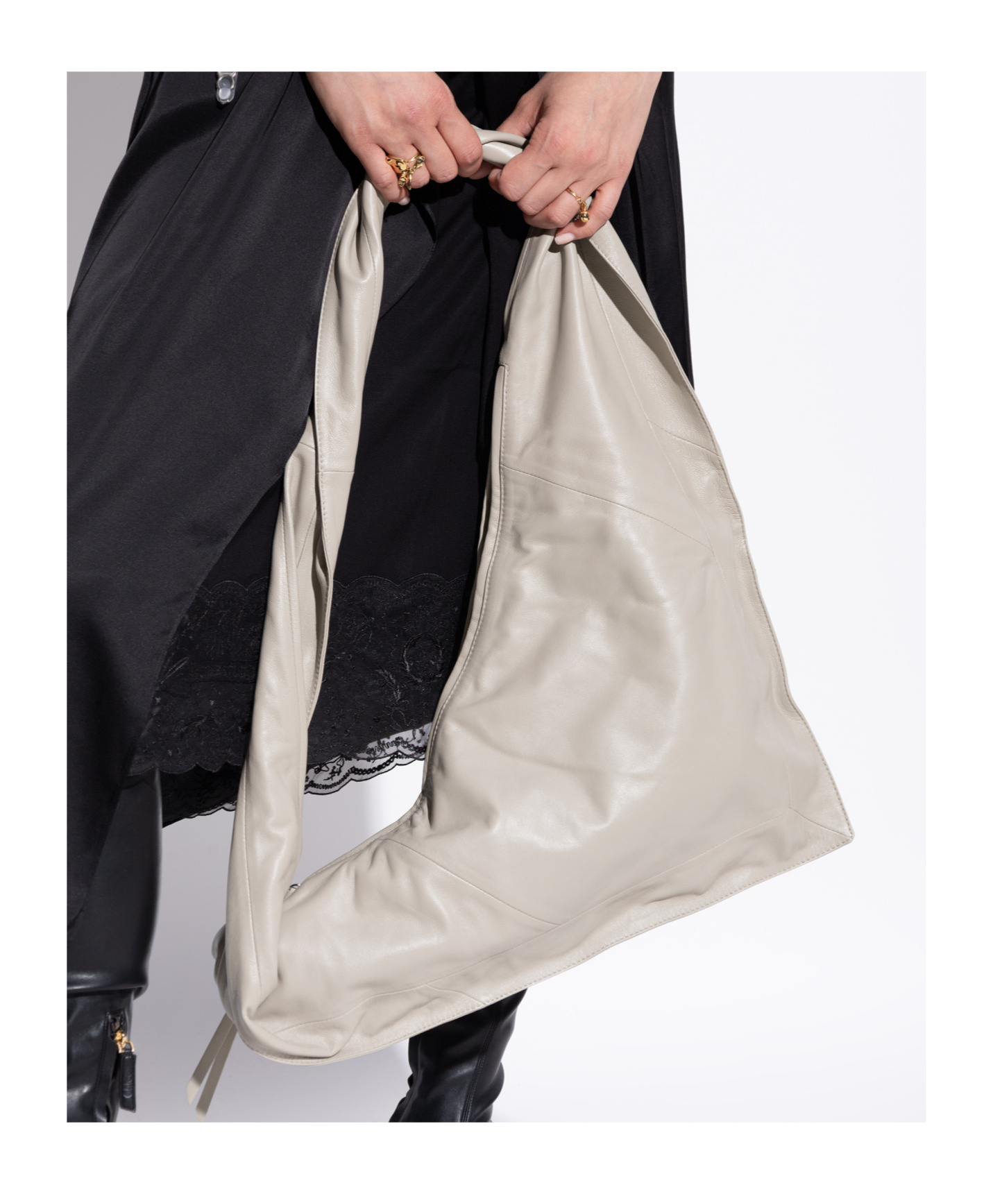 Lemaire Scarf Twisted-strapped Triangular Shoulder Bag In Brown
