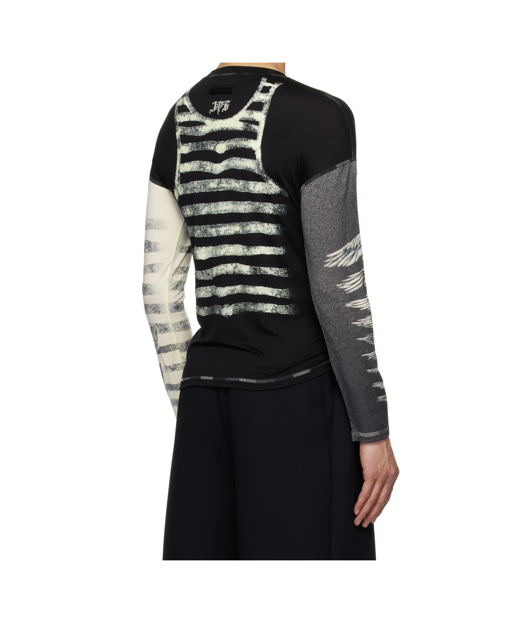 JEAN PAUL GAULTIER BLACK 'THE TATTOO TOP' T-SHIRT