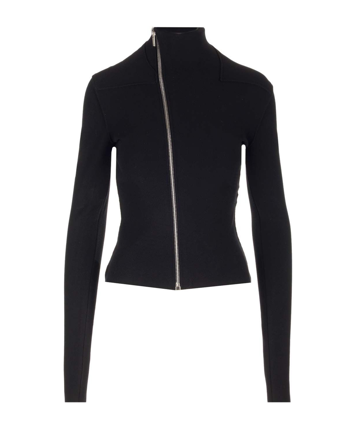 Rick Owens Zip-front High-neck Jacket In Black
