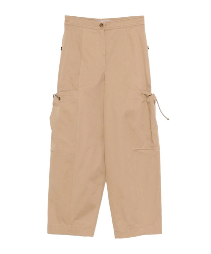 Max Mara Drawstring Pocket Cargo Pants In Nude