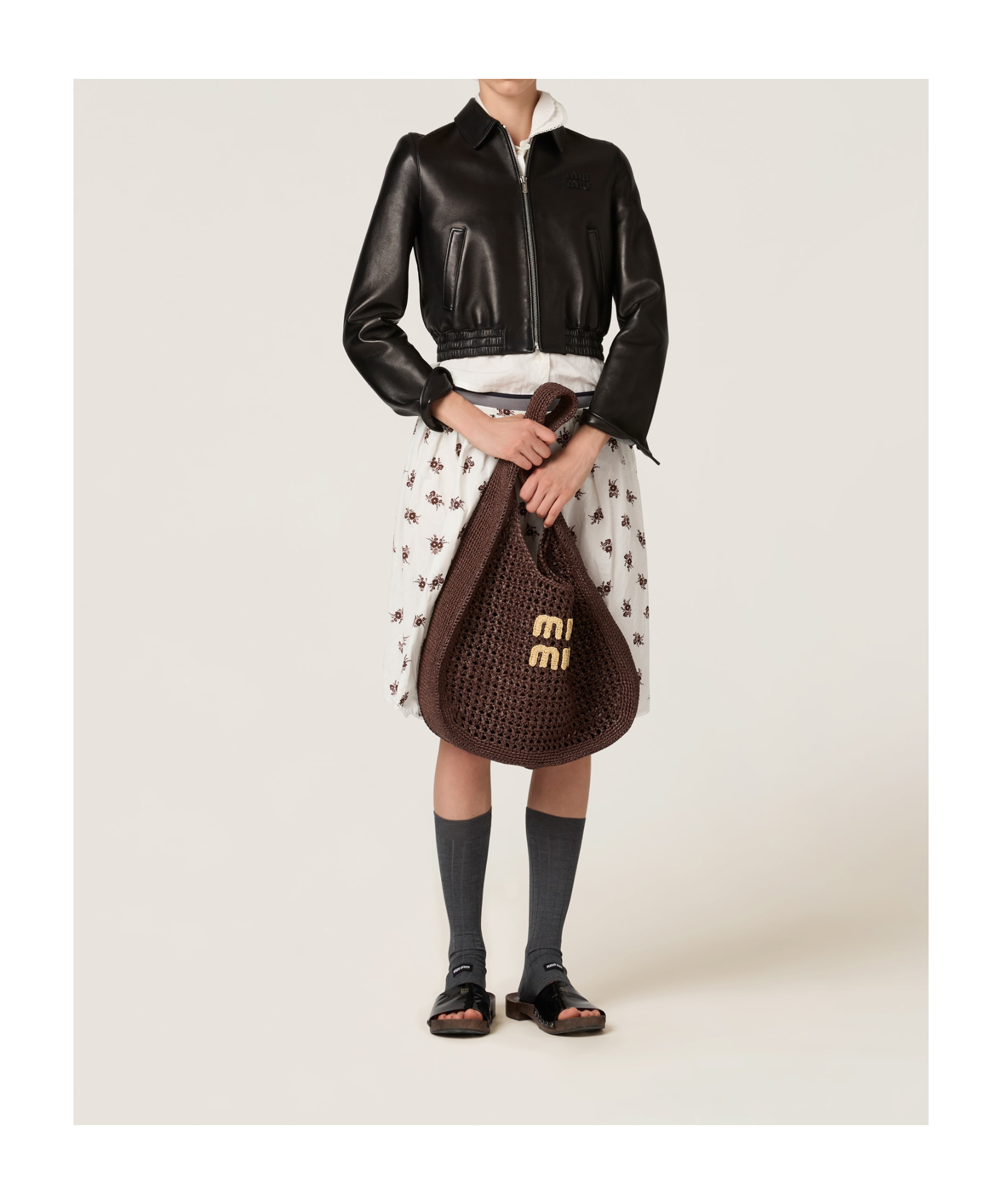 Miu Miu Raffia-effect Woven Shoulder Bag