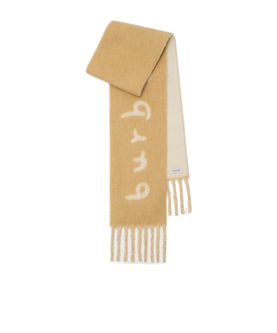 Burberry Reversible Logo Alpaca Wool Blend Scarf In Neutral