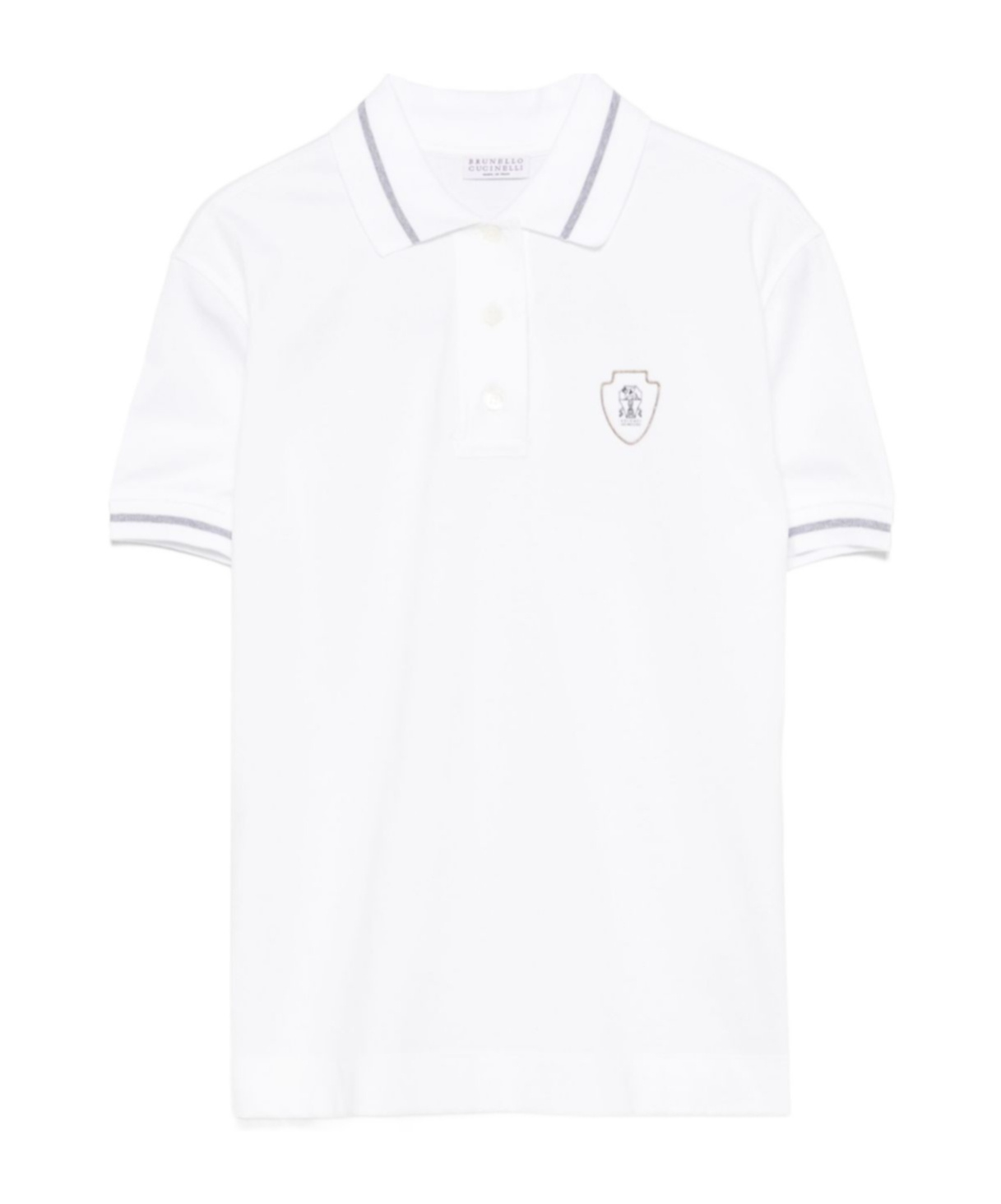 Brunello Cucinelli Logo-print Polo Top In White