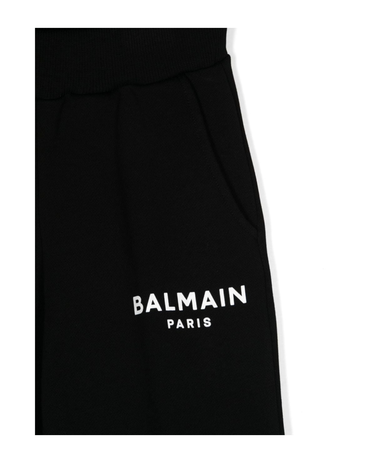 BALMAIN MID-RISE COTTON TRACK TROUSERS 