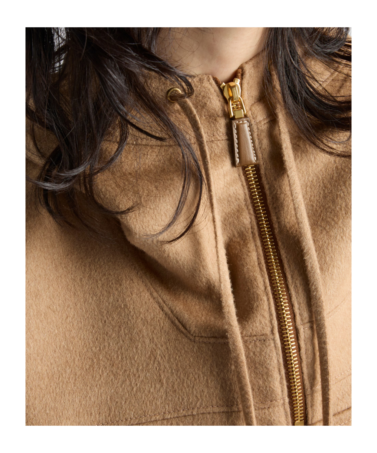 Prada Camel Hair Anorak In Brown | ModeSens