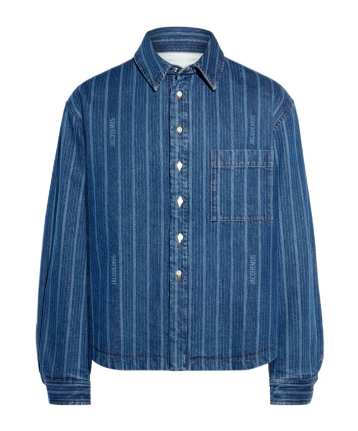 Jacquemus La Chemise Boulanger Blue Stripe Cotton Shirt In Blue