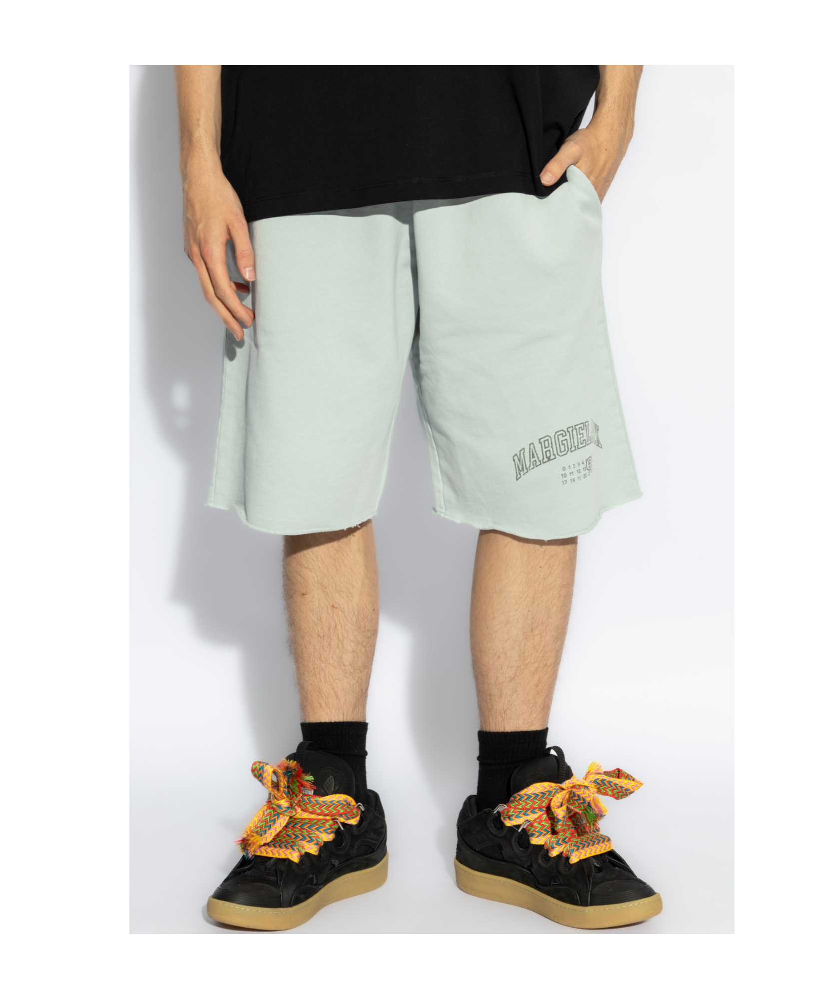 Mm6 Maison Margiela Logo-print Track Shorts In White