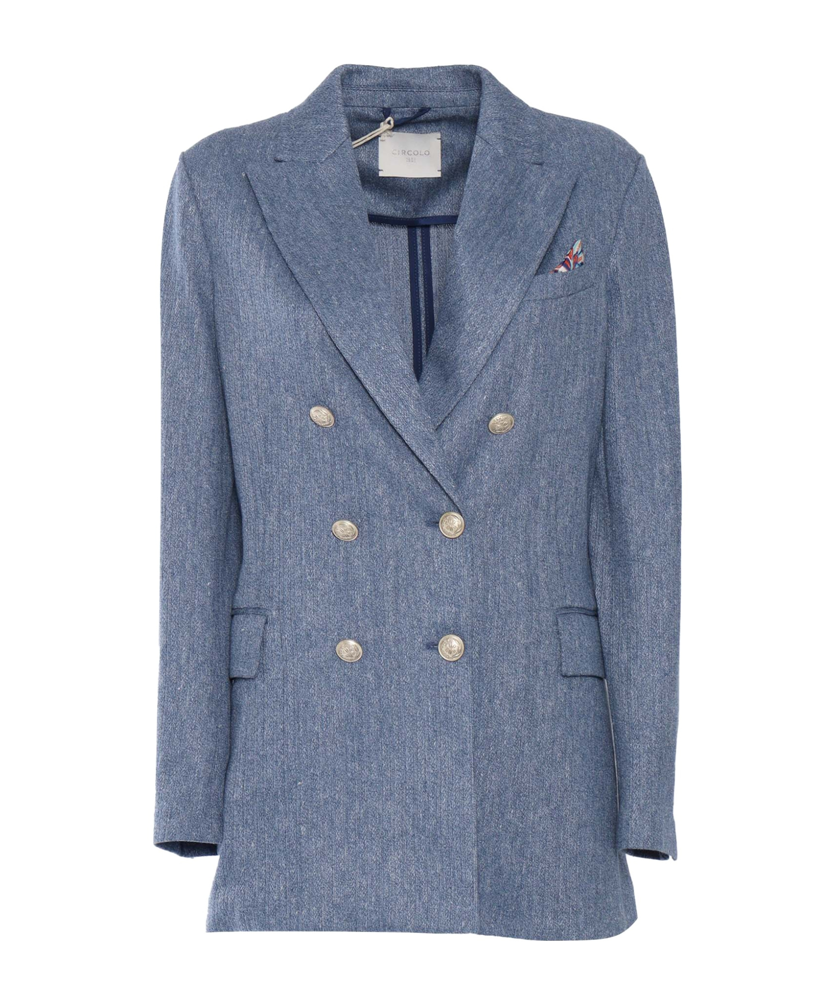 Shop Circolo 1901 Double-breasted Blazer In Gray