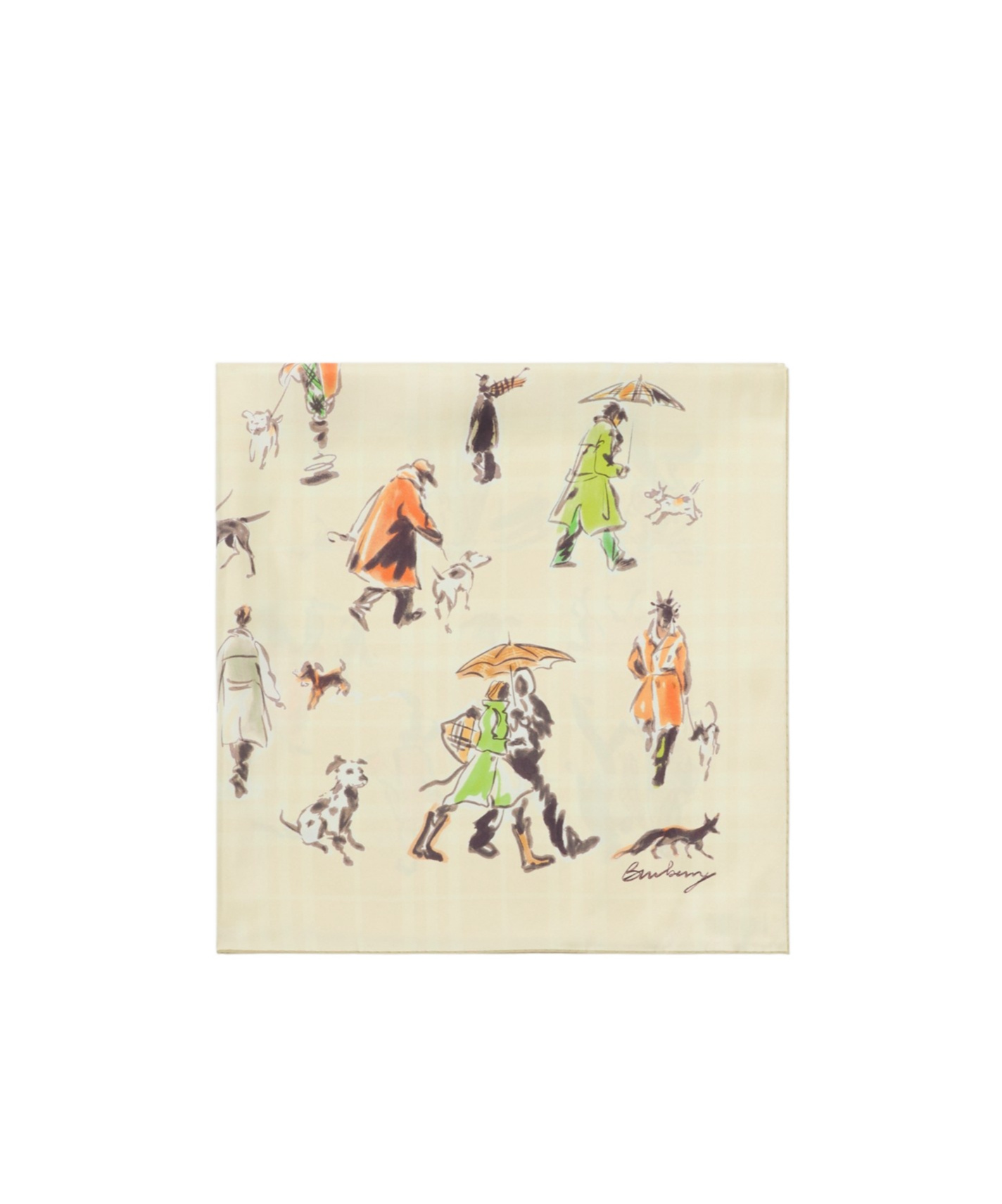 Burberry Paws On Parade Silk Scarf In Kite Color