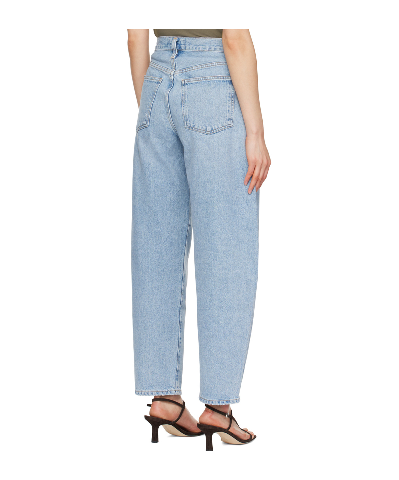 Agolde High Waist Denim Trousers In Blue