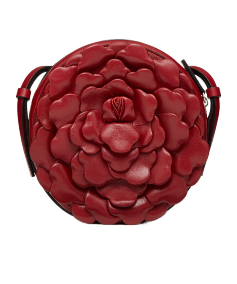 Valentino Atelier 03 Rose Edition Leather Shoulder Bag In Red