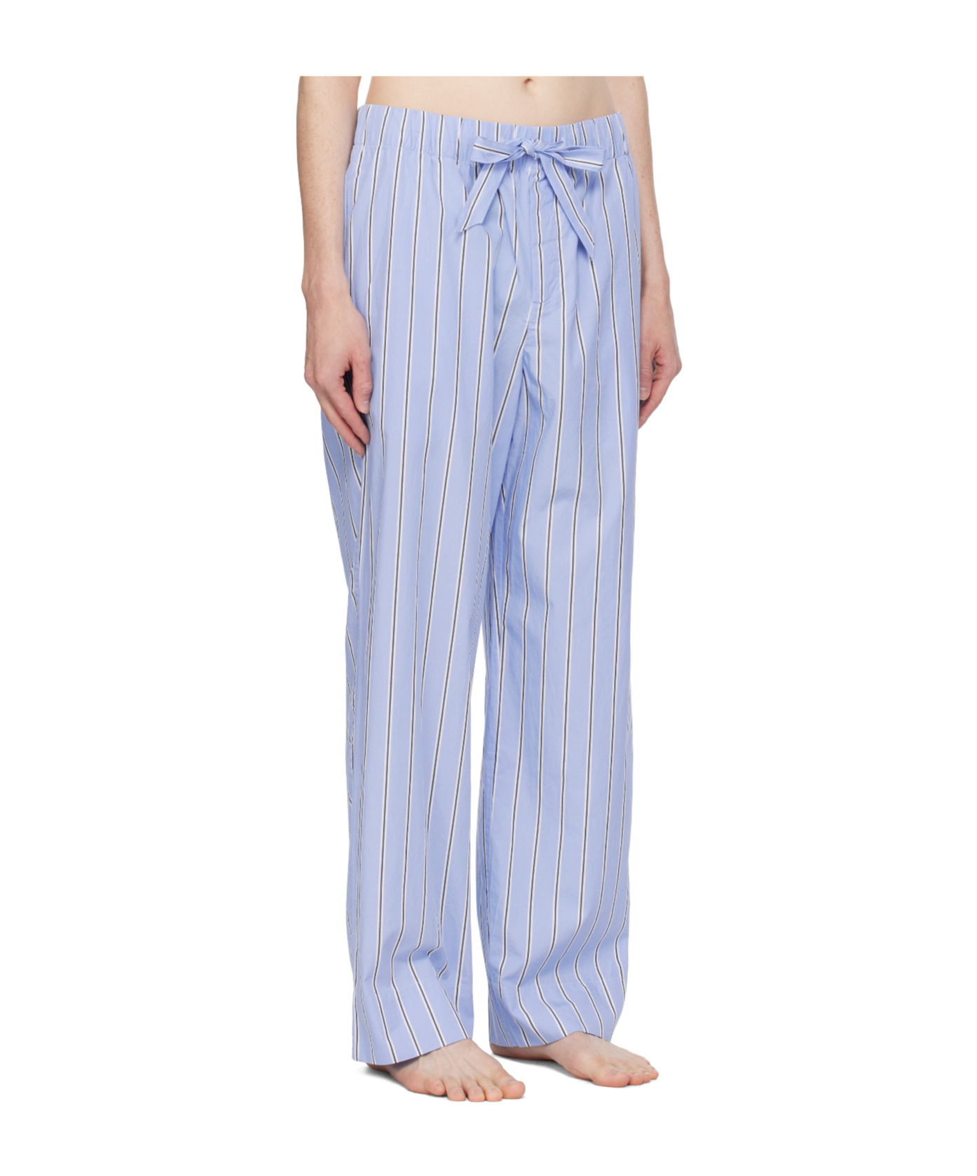 Tekla Blue Poplin Pyjama Pants In Multi