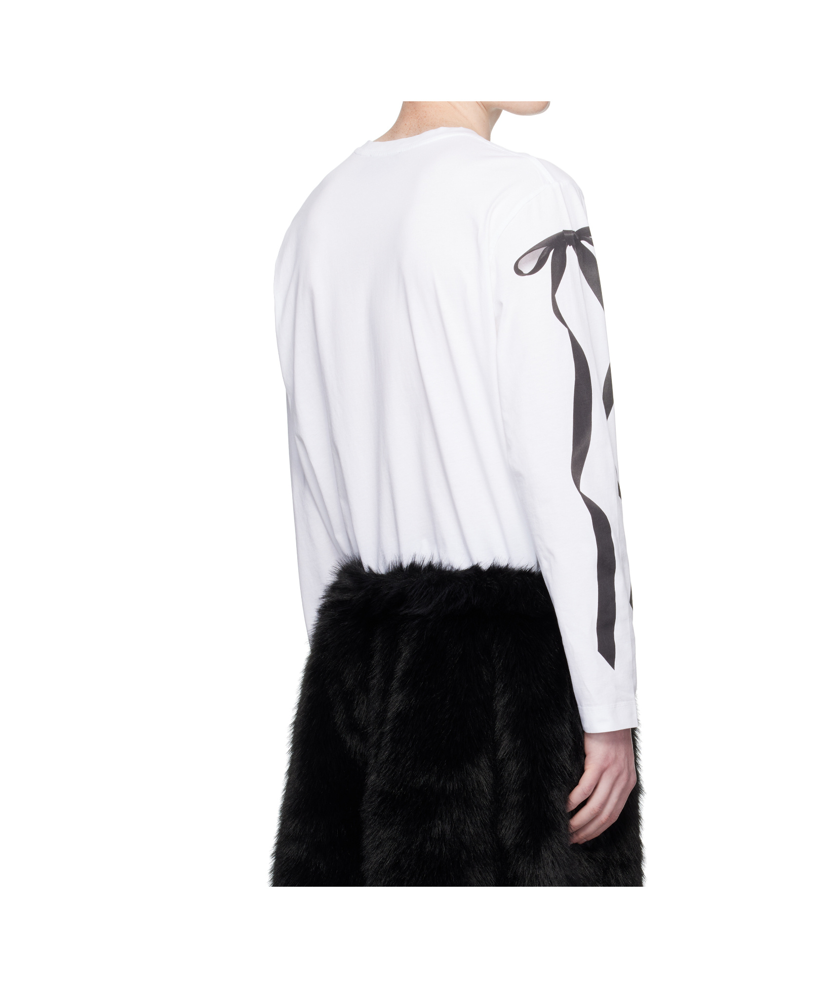 Simone Rocha Ribbon Bow Tail Long Sleeve T-shirt In Multi