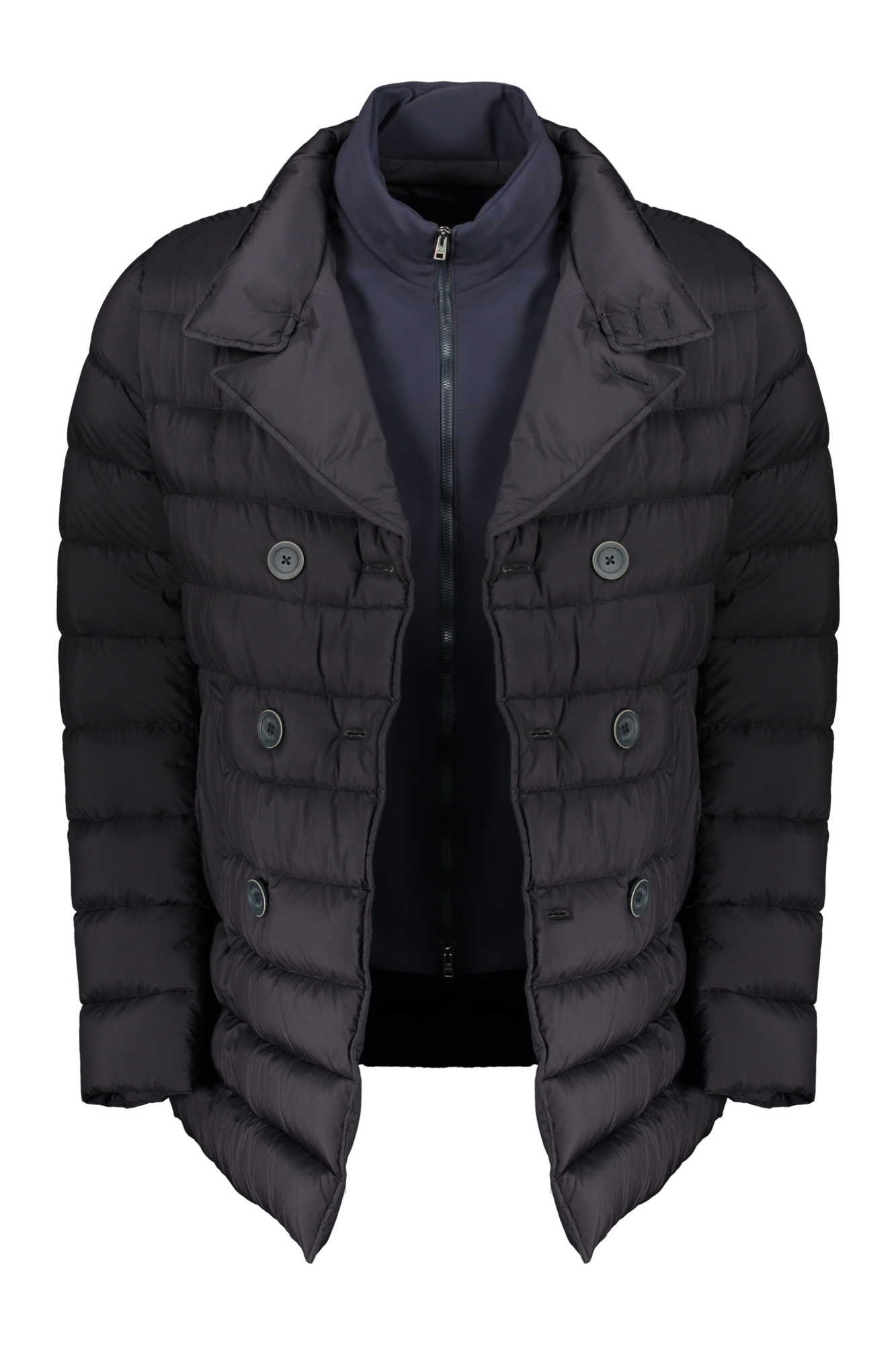 Herno Black Padded Jacket With Double-breasted Closure In Black